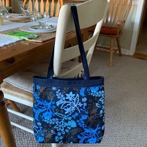 Vera Bradley Lighten Up Front Zip Tote in Java Floral~ NWOT!